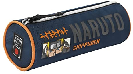 COMIX - Linie Anime, Federmäppchen für die Schule Naruto Shippuden, ideal für die Aufbewahrung von Schreibwaren, mit Trennwand innen mit elastischen Schlaufen und Reißverschluss, 22 x 8 x 8 cm