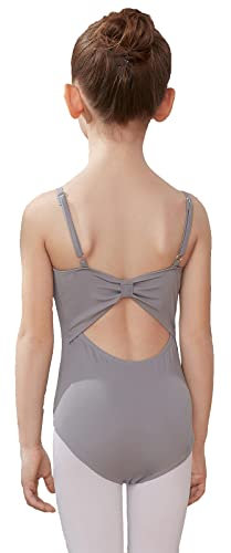 TINRYMX Mädchen Ballett Trikot Ballettanzug Kinder Tanz Ballett Gymnastik Trikot Leotards, JL06-Grau, 11-12 Jahre