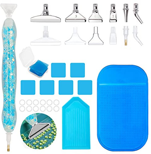 SENHAI 35-teiliges Diamant-Kunststifte-Set, leuchtende 5D-Diamant-Kunst-Malerei-Zubehör, Werkzeuge, Edelstahl- und Kunststoffspitzen, Diamant-Malstift für DIY-Malerei, Handwerk, Nagelkunst