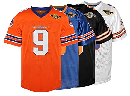 Maillot de football Bobby Boucher n°9 pour homme Le Gardien de la Nuit Mud Dawgs Maillot du film Adam Sandler, blanc, Taille S