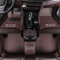Custom Auto-Fußmatten für Skoda für Superb Octavia Fabia Kodiaq Karoq Yeti Rapid Leder Wasserdicht Abriebfest Mit Aufbewahrungstasche Auto-Fussmatten,Farben:Kaffee