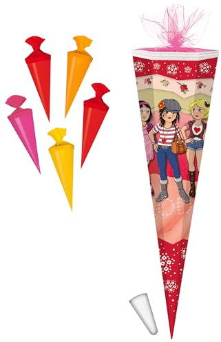 alles-meine.de GmbH komplette Füllung - Circa 200 Teile - für Set Schultüte + 5 kleine für ALLE Zuckertüten - Top-Model - Girlie & Coole Mädchen - Topmodel - eckig - ..