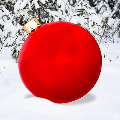 Junerain Aufblasbare Weihnachtskugel mit LED-Licht, 30/45/65/75 cm, riesige leuchtende Weihnachtskugel mit Fernbedienung, aufblasbare PVC-Weihnachtskugeln, große hängende for Weihnachtsbaum