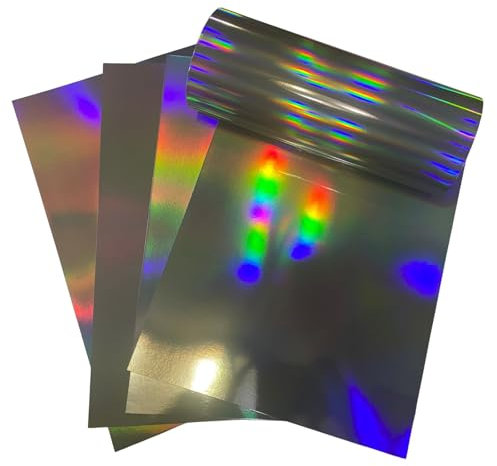 ASENME A3 holografischer Karton – 8 Einheiten – 250 Gramm - Farbkarton(Silber funkelt, A3 / 8 Einheiten)