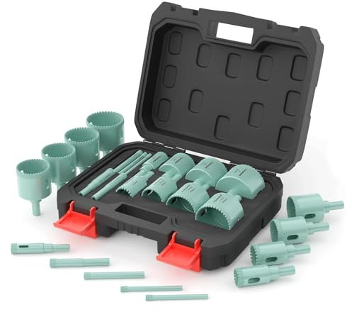 CSOOM Jeu de scies cloches diamantées 13 pièces, jeu de scies cloches soudées pour céramique, granit, marbre, verre, carrelage, etc.