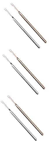 Gatuida 6stücke Edelstahl-ohrlöffel Metall-ohrenschmalz-entferner Für Erwachsene Tragbare Ohrenreiniger Für Effektive Reinigung Und Pflege Rostfrei Und Einfach Zu Reinigen