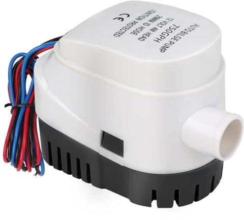 DBREAKS Bomba de Sentina Automática, 12V Bombas de Achique, 750GPH/47LPM Bomba de Sentina con Interruptor de Flotador, Bomba de Agua Auto Sumergible, Bomba Marina para Barcos Estanques Piscinas(Negro)