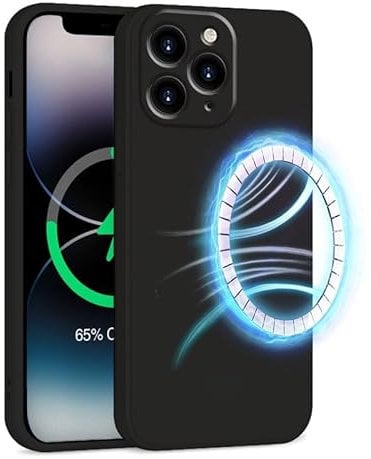 INZ Mag-Safe Magnetic iPhone 15 Plus Case 6.7-Inch Black Liquid Silicone Gel Rubber Anti Scratch Resistant Soft Slim Protective Cover Protect Compatible for iPhone 15 Plus