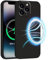 INZ Mag-Safe Magnetic iPhone 15 Plus Case 6.7-Inch Black Liquid Silicone Gel Rubber Anti Scratch Resistant Soft Slim Protective Cover Protect Compatible for iPhone 15 Plus