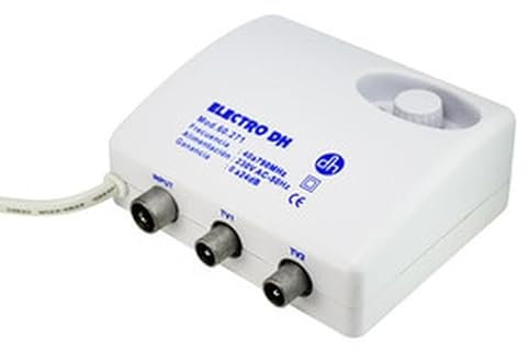 Levitantes Amplificador interior de antena TV, 60 dB, compatible con UHF/VHF, mejora la recepción, ideal para ver televisión de.