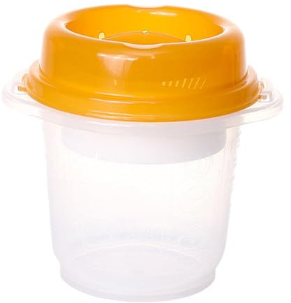 JISADER Fornello per riso a microonde Cuocitore per verdure Staccabile facile da pulire Pentola per cottura a vapore a microonde da 900 ml per farina d'avena