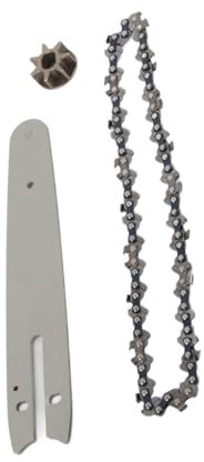 Catene per motosega con set di barre guida per motosega Pignone in acciaio Piastra guida da 186 mm Catena da 230 mm da 6 pollici Adatto per piccole motoseghe elettriche e seghe