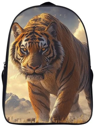 Tiger Rucksack In der Savanne TeenagerRucksack Für Schule Und Reise Mit Schönem Dreidimensionalem Bild Ideal Für Ein Wochenende Oder Einen Kurzurlaub 16inch