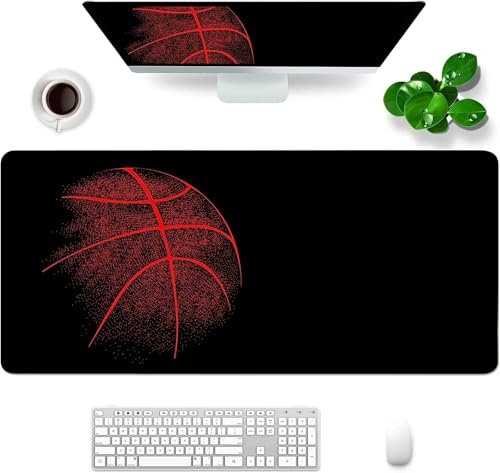 Gaming Tapis de Souris Mouse Pad Large Basket Rouge Mouse Mat Pad de Bureau Surface Lisse et Haute précision et Vitesse pour Gamer Ordinateur PC 600x300x3mm