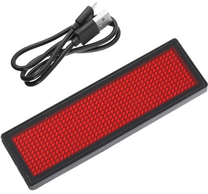 HAPINARY geführter elektronischer Bildschirm magnetische Namensschilder digitales Zeichen Hier, um Abzeichen zu helfen LED electronic screen LED-Tag-Schild geführtes Namensschild pcv rot