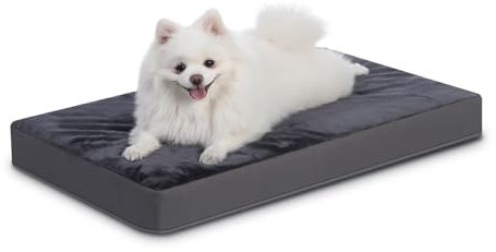Favodormir Orthopädisches Hundebett Hundekissen Mittelgroße Hunde, Wasserdichter Kunstlederboden,Innen&Outdoor Hundematte Hundekorb Hundematratze, 88x55x7cm Dunkelgrau