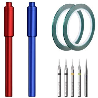 HARDWIN Pro Scribing Tool Kit for Gunpla – 9-Piece Tungsten Carbide Blade Set with 0.15/0.3/0.5mm Chisels, Scribing Tape & Ergonomic Handle – Perfect for HG/MG/RG Models
