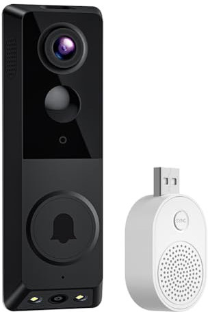 720P Video Doorbell Camera with Two Way Audio Wireless Surveillance Camera Color Night Vision -Fi Intercom Doorbell for Lawn Yard