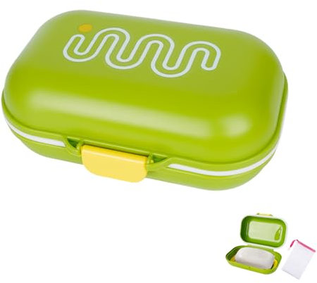 Seifendose Reise, Gelb/Grün/Blau Seifenbox Reise mit Seifenbeutel, Klein Versiegelt und Auslaufsicher Seifendose Rund Mit Abtropfgitter Für Badezimmer, Fitnessraum, Camping (Grün)