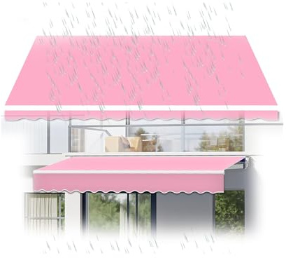 Ersatzstoff for Terrassenmarkisen Ersatzstoff for Markisenbezüge Markisenbezüge Aus 100% Polyester Mit Imprägnierung for Markisen, Terrassen, Balkone Und Gärten(Pink,22.9x11.5ft)