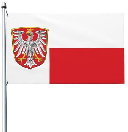Fahne Frankfurt Am Main Uv-Lichtbeständig Pirate Flag Doppelseitiges Nähen Flagge Für Draußen Drinnen Sportliche Aktivitäten 3X5Ft