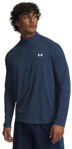 Under Armour mens Tech Textured 1/2 Zip, Wham Blue/White, 4XL
