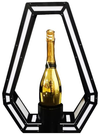XNZJHPP Présentoir à Bouteilles d;Alcool LED - Présentoir à Champagne 7 Couleurs pour Bar, hôtel, discothèque - Support à vin Lumineux en Fer