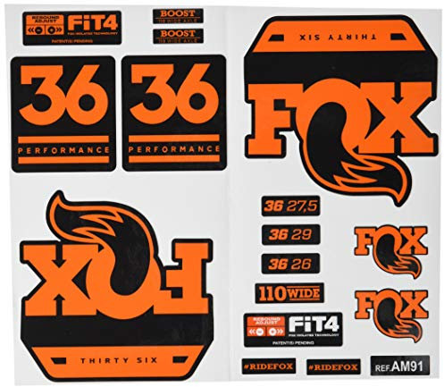 IDIQIB Ecoshirt RI-RBNK-J8XN Aufkleber Fork Fox 36 Performance Elite 2017 Am91 Aufkleber Decals Autocollants Adesivi Forcela Gabel Fourche, orange