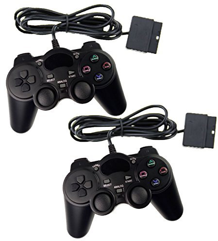 2x Controller für PS2 Playstation 2 Dual Vibration, wired Gamepad kabelgebunden