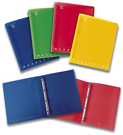 Pigna, Raccoglitore con anelli f.to A4, MONOCROMO PPL, raccoglitori con anelli, diametro 16, Organizzazione Documenti, Formato A4 27x32 centimetri, 5 pz.