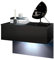 Vladon Nachttisch Sleep, Made in Germany, Nachttischschrank mit Schublade zur Wandmontage, Schwarz matt/Schwarz matt, inkl. LED-Beleuchtung (60 x 46 x 35 cm)