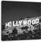 Pixxprint Wahrzeichen von Hollywood schwarz, weiß, Größe: 70x70, Leinwandbild Quadratisch, Wandbild, Kunstdruck, fertig bespannt