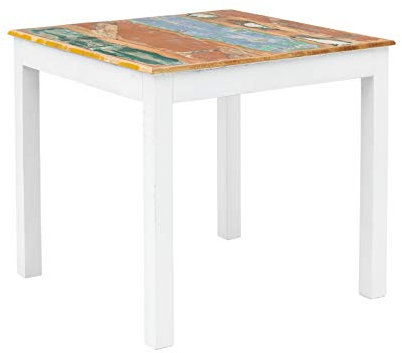 Woodkings Esstisch Perth klein 80x80, Holz weiß recycelte Hölzer Esstisch Landhausstil Unikat Echtholz modern, Design, Massivholz, Esszimmermöbel, Wohnmöbel