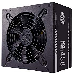 Cooler Master MWE 450 Bronze V2, PC-Netzteil (EU-Stecker), 80 PLUS Bronze, 450 Watt Netzteil mit temperaturempfindlichen HDB-Lüfter, DC-DC + LLC-Schaltung mit + 12V-Schiene, nicht modular
