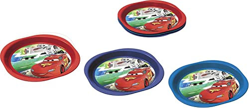 ALMACENESADAN 2675; Pack 3 platos Cars; reutilizables; producto de plástico; No bpa; ideal para fiestas y cumpleaños.