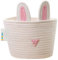 OYHOMO Faltbare Aufbewahrungskorb Süßer Hase Baumwolle Seil Korb Baby Spielzeug Aufbewahrungsbox Büro Schreibtisch Organizer Home Decor - Weiß
