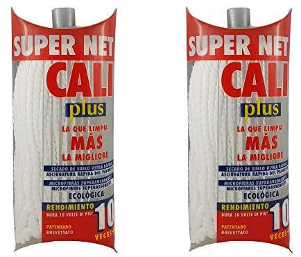 Super Net Cali Fregona de Microfibras Color (Blanca, 2 Unidades)
