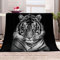 FANSU Kuscheldecke Flauschig Flanell Decke, 3D Drucken Microfaser Weich Warm Plüsch Fleecedecke Sofadecke Couchdecke Wohndecke Bettdecke Tagesdecke (Schwarzer Tiger,180x240cm)