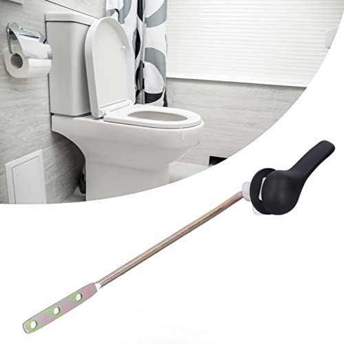 ViaGasaFamido Toilet Flush Lever Toilet Handle Side Mount Universal Zinc Alloy Black Toilet Flush Handle Replacement Fits Most Toilets for Home Bathroom Toilet Tank Accessories