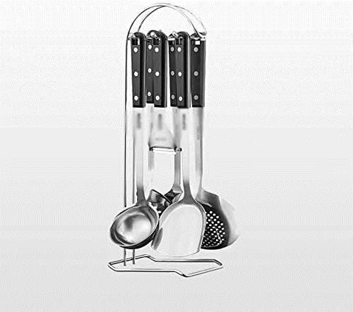 Set Utensilios de Cocina Antiadherente Juego de Utensilios de Cocina de Acero Inoxidable de 7 uds, espátula, Cuchara, Pala for freír, colador, Fideos, Cuchara for Espagueti, Utensilios de Cocina