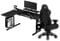 ULTRADESK Winger Gaming Schreibtisch Gaming Tisch L Form RGB LED 155x111x60 cm Links + Throne Gaming Stuhl, L-förmiger Ecktisch Eckschreibtisch, Höhenverstellbarer Computertisch elektrisch | Schwarz