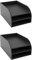 OSCO Black Faux Leather Three Tier Letter Tray | 2 Pack | A4 | Desk File Organiser | Paper Storage | Office Document Sorter | Paperwork Filing | No Assembly Required | H17.5 x W25 x D37.5 cm |