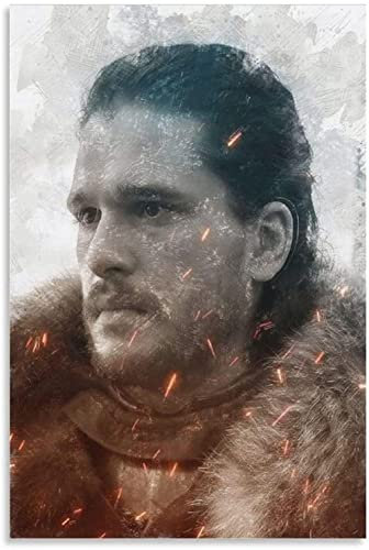 Enartly Poster auf Leinwand drucken Poster no Movies Jon Snow Modernes Familienschlafzimmer Kinderzimmer 50x70cm Kein Rahmen