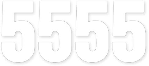 Pack of 4 White Bin Stickers Number - 5 Waterproof (17 cm) Labels for Wheelie Bins & Garbage Bins Packwith®