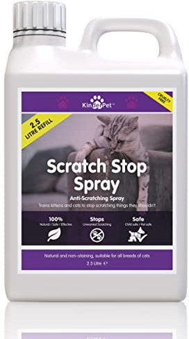 KinderPet® Eco Anti Cat Scratch Deterrent Spray Big Value 2.5L Refill Protect Furniture Stop Cats Kittens Scratching Doors Carpets Walls Cruelty Free Pet Safe