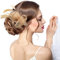 Lurrose Fascinator-Stirnband, Fascinator-Hut-Bänder auf einem Stirnband und einem Clip, Teeparty-Kopfbedeckung für Damen, goldfarben, 1 count (Pack of 1)