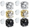 Acier Inoxydable Boucles D'Oreilles MagnéTique,Boucle D Oreille Aimant Sans Trou,Non Piercing Diamant Zirconium 6MM (3 Paires)