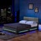Home Deluxe - LED Bett Asteroid - Dunkelgrau, 160 x 200 cm - Inkl. Lattenrost I Polsterbett Design Bett inkl. Beleuchtung