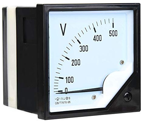Voltmetro Analogico 230v Wechselstrom, Voltmetro AC 0 500V per Dispositivi di Controllo Elettronici Analogici Misuratore di Tensione a Pannello Quadrato Analogico