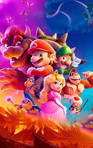 DVBQQWE 5D Super Mario Diamant-Malerei-Set für Erwachsene, Diamantkunst für Kinder, Vollbohr-Kreuzstich-Set für Anfänger, Wandkunst, 30,5 x 40,6 cm